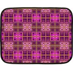 Mod Pink Purple Yellow Square Pattern Fleece Blanket (Mini) 35 x27  Blanket