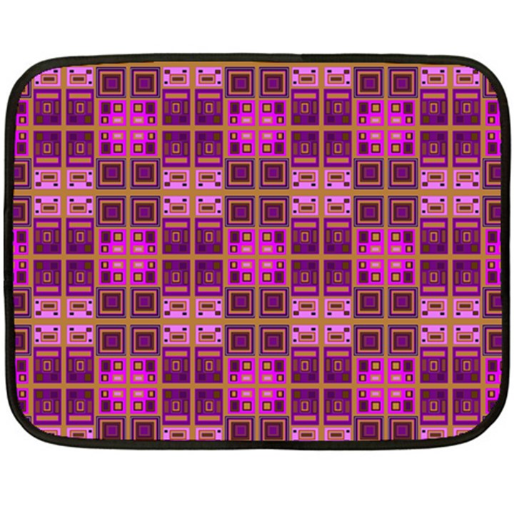 Mod Pink Purple Yellow Square Pattern Fleece Blanket (Mini)