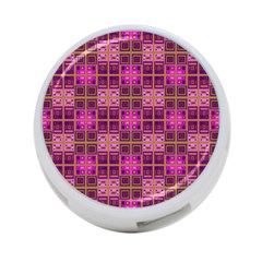 Mod Pink Purple Yellow Square Pattern 4-port Usb Hub (two Sides)