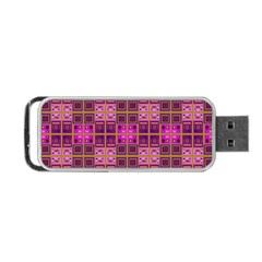 Mod Pink Purple Yellow Square Pattern Portable Usb Flash (two Sides)