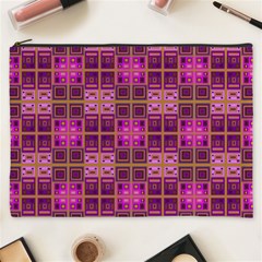 Mod Pink Purple Yellow Square Pattern Cosmetic Bag (xxxl)