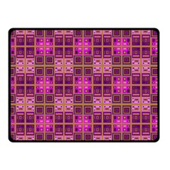 Mod Pink Purple Yellow Square Pattern Double Sided Fleece Blanket (small) 