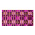 Mod Pink Purple Yellow Square Pattern Satin Shawl Front