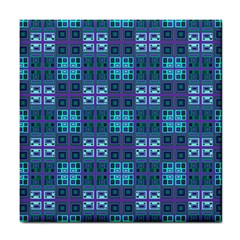 Mod Purple Green Turquoise Square Pattern Tile Coasters by BrightVibesDesign