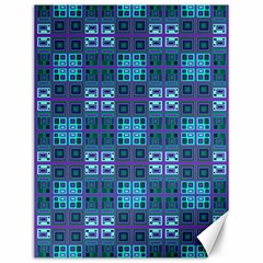 Mod Purple Green Turquoise Square Pattern Canvas 12  X 16 