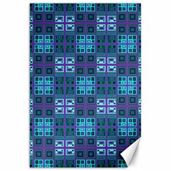 Mod Purple Green Turquoise Square Pattern Canvas 20  X 30 