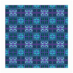 Mod Purple Green Turquoise Square Pattern Medium Glasses Cloth (2-side)