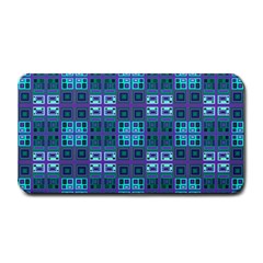 Mod Purple Green Turquoise Square Pattern Medium Bar Mats