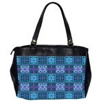 Mod Purple Green Turquoise Square Pattern Oversize Office Handbag (2 Sides) Back