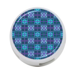 Mod Purple Green Turquoise Square Pattern 4-port Usb Hub (two Sides) by BrightVibesDesign