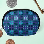 Mod Purple Green Turquoise Square Pattern Accessory Pouch (Medium) Back