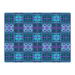 Mod Purple Green Turquoise Square Pattern Double Sided Flano Blanket (mini) 