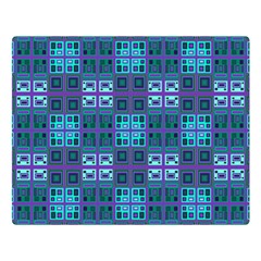 Mod Purple Green Turquoise Square Pattern Double Sided Flano Blanket (large) 