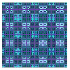 Mod Purple Green Turquoise Square Pattern Large Satin Scarf (square)