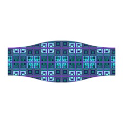 Mod Purple Green Turquoise Square Pattern Stretchable Headband