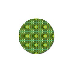 Mod Yellow Green Squares Pattern Golf Ball Marker (10 Pack) by BrightVibesDesign