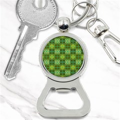 Mod Yellow Green Squares Pattern Bottle Opener Key Chains by BrightVibesDesign