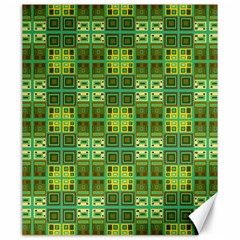 Mod Yellow Green Squares Pattern Canvas 20  X 24  by BrightVibesDesign