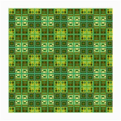 Mod Yellow Green Squares Pattern Medium Glasses Cloth by BrightVibesDesign