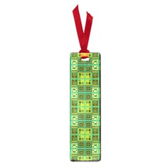 Mod Yellow Green Squares Pattern Small Book Marks