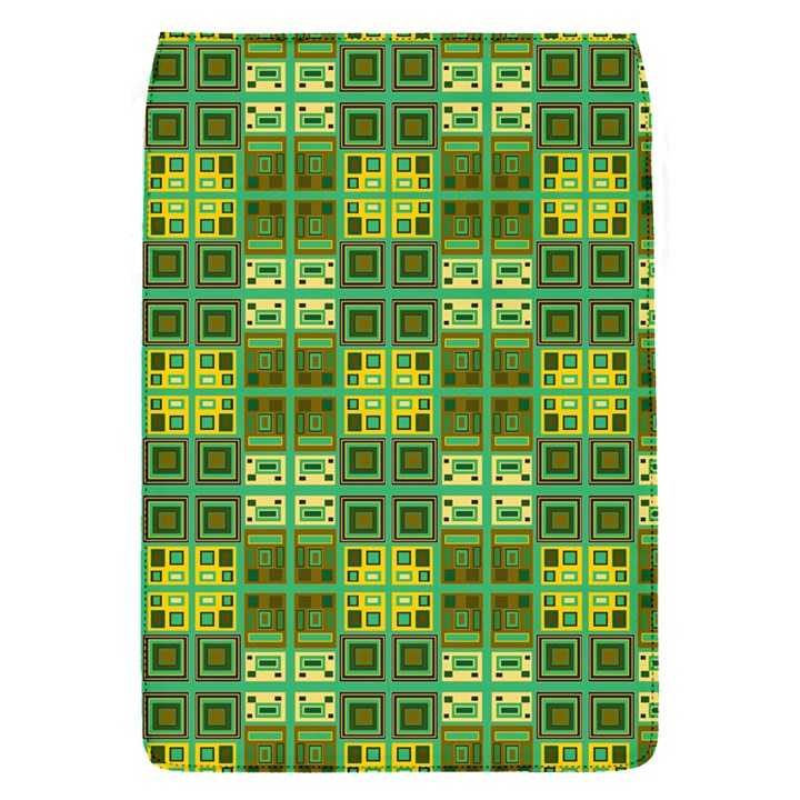 Mod Yellow Green Squares Pattern Removable Flap Cover (S)