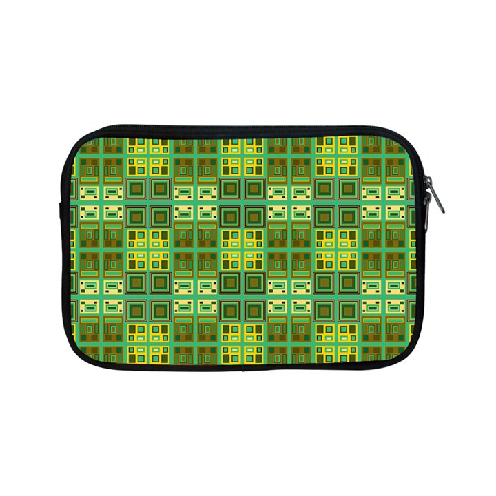 Mod Yellow Green Squares Pattern Apple iPad Mini Zipper Cases