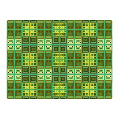 Mod Yellow Green Squares Pattern Double Sided Flano Blanket (mini)  by BrightVibesDesign