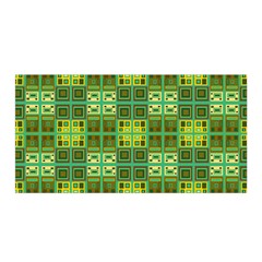 Mod Yellow Green Squares Pattern Satin Wrap by BrightVibesDesign