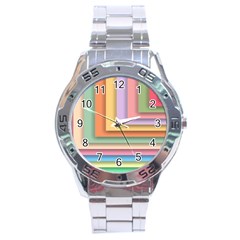 Colorful Wallpaper Abstract Stainless Steel Analogue Watch by Simbadda