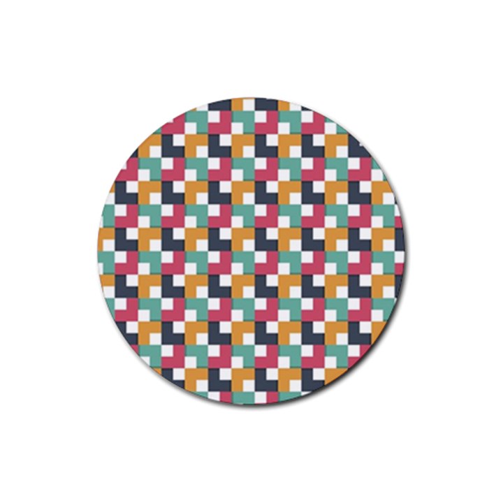 Background Abstract Geometric Rubber Round Coaster (4 pack) 