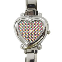 Background Abstract Geometric Heart Italian Charm Watch by Simbadda