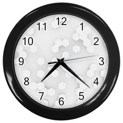 White Abstract Wall Paper Design Frame Wall Clock (black) by Simbadda