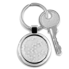 White Abstract Wall Paper Design Frame Key Chains (round)  by Simbadda