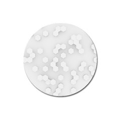 White Abstract Wall Paper Design Frame Magnet 3  (round) by Simbadda