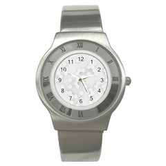 White Abstract Wall Paper Design Frame Stainless Steel Watch by Simbadda