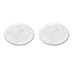 White Abstract Wall Paper Design Frame Cufflinks (oval) by Simbadda