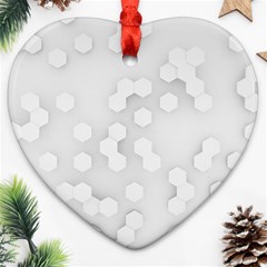 White Abstract Wall Paper Design Frame Heart Ornament (two Sides) by Simbadda