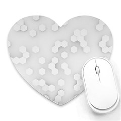 White Abstract Wall Paper Design Frame Heart Mousepads by Simbadda