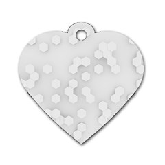 White Abstract Wall Paper Design Frame Dog Tag Heart (one Side) by Simbadda