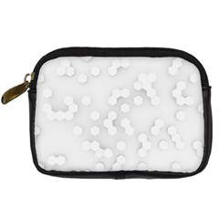 White Abstract Wall Paper Design Frame Digital Camera Leather Case by Simbadda