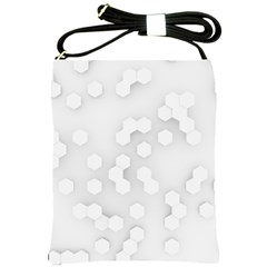 White Abstract Wall Paper Design Frame Shoulder Sling Bag by Simbadda