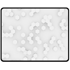 White Abstract Wall Paper Design Frame Fleece Blanket (medium)  by Simbadda