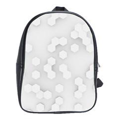 White Abstract Wall Paper Design Frame School Bag (xl) by Simbadda