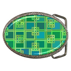 Green Abstract Geometric Belt Buckles by Simbadda