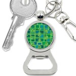 Green Abstract Geometric Bottle Opener Key Chains Front