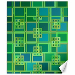 Green Abstract Geometric Canvas 8  X 10  by Simbadda