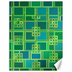 Green Abstract Geometric Canvas 12  X 16  by Simbadda