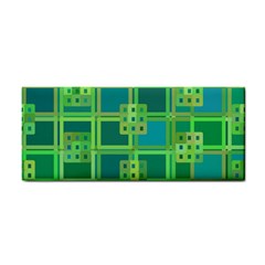 Green Abstract Geometric Hand Towel by Simbadda