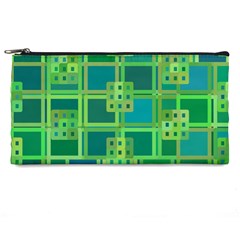 Green Abstract Geometric Pencil Cases by Simbadda