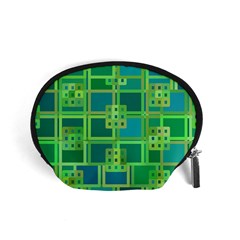 Green Abstract Geometric Accessory Pouch (small) by Simbadda